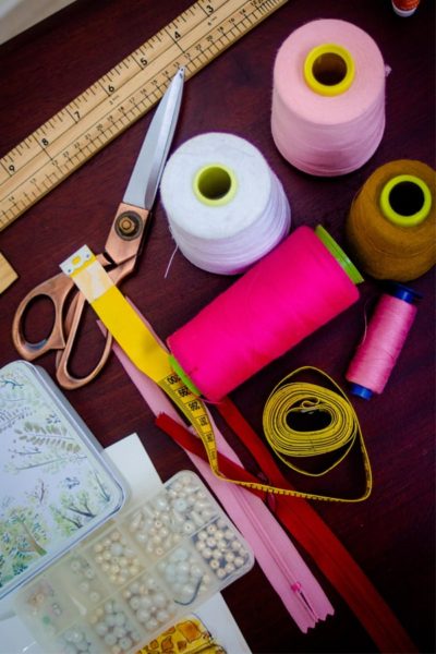 Image of some basic sewing tools and equipment for beginners