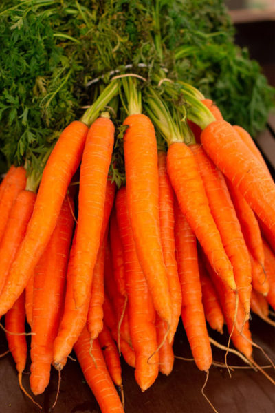Image of bundle of organic carrots depicting benefits of carrot seed essential oil